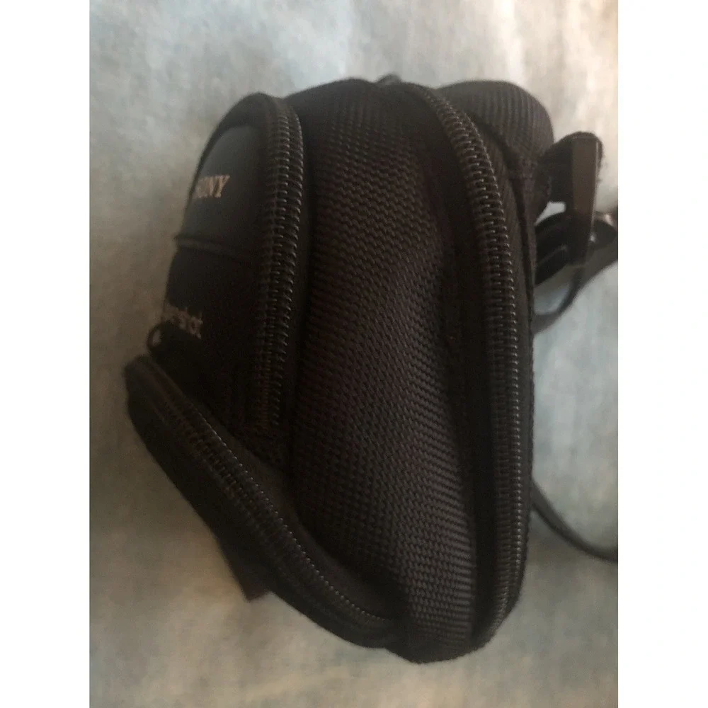 Sony Cyber Shot Camera Case Only Soft Padded  Strap Black 3 Compartments Genuin
